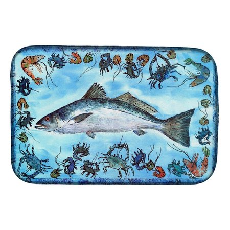 CAROLINES TREASURES Fish Speckled Trout Dish Drying Mat 8086DDM